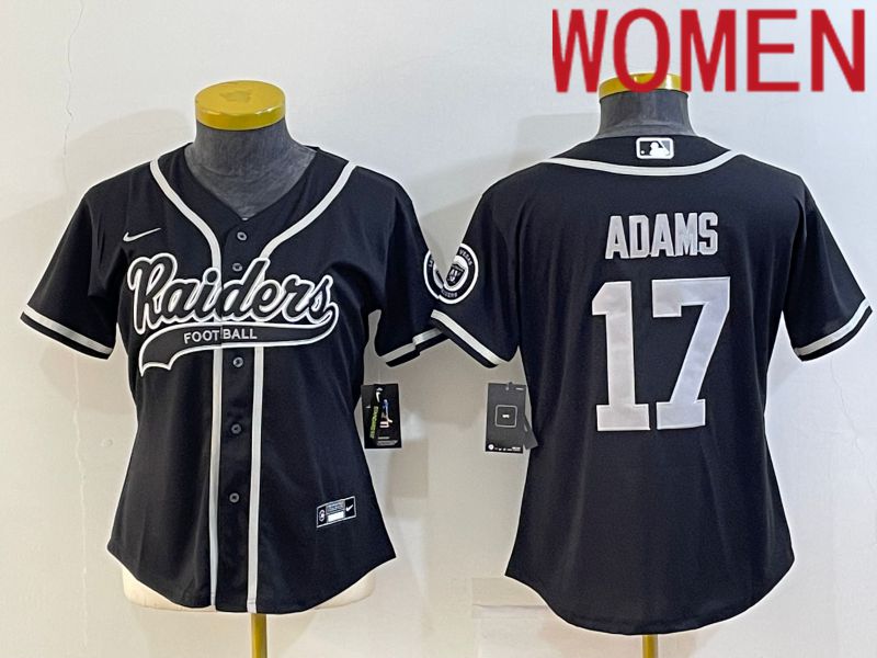 Women Oakland Raiders 17 Adams Black 2022 Nike Co branded NFL Jerseys